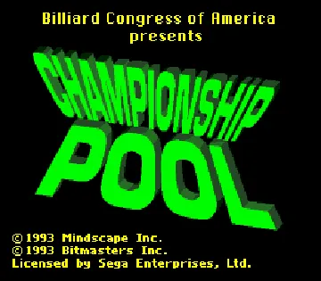 Championship Pool (USA) screen shot title